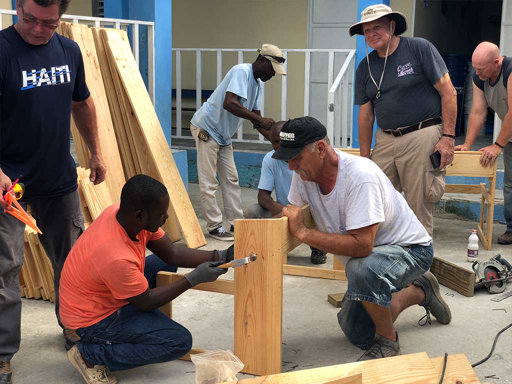 Haiti Sister Church - building school benches